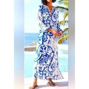 Soft Surroundings Women Small Dress Bohemian Crescendo Maxi